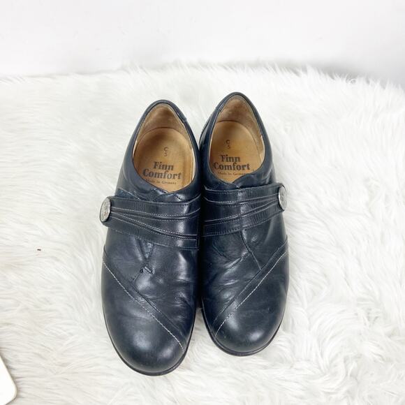 Finn Comfort 5 UK 7 US Womens Black Leather Monk Strap Comfort Shoes - Picture 6 of 8